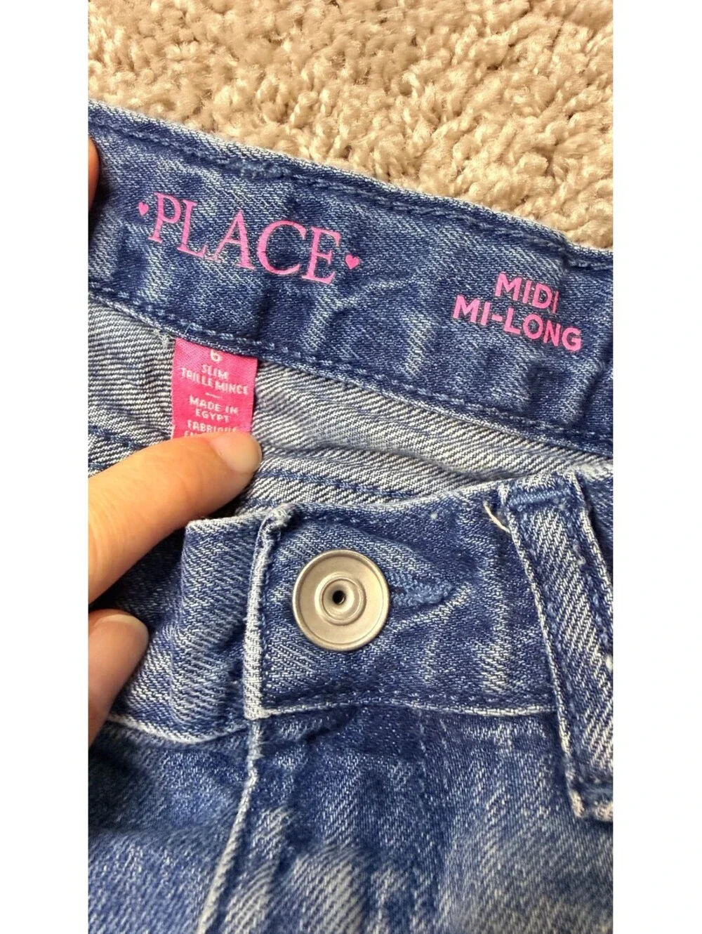 The Children's Place Girls' Denim Shorts Size 6 Slim Midi-Length